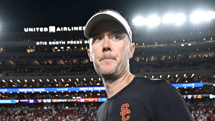 Oct 3, 2026; Los Angeles, California, USA; USC Trojans head coach Lincoln Riley reacts after the victory against the Washington Huskies at United Airlines Field at Los Angeles Memorial Coliseum. Mandatory Credit: Griffin Hooper-Imagn Images Oct 3, 2026; Los Angeles, California, USA; USC Trojans head coach Lincoln Riley reacts after the victory against the Washington Huskies at United Airlines Field at Los Angeles Memorial Coliseum. Mandatory Credit: Griffin Hooper-Imagn Images