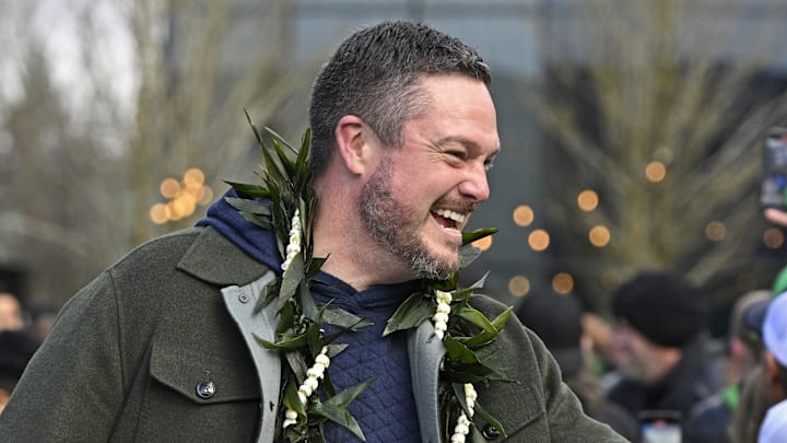 Oregon Ducks dan lanning family sons Dante Moore big ten playoff leader injury usc trojans autzen stadium wife goals national championship