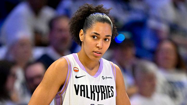 Arlington, Texas, USA; Golden State Valkyries guard Juste Jocyte (4) and forward Janelle Salaun (13) and head coach Natalie Nakase look on during game two of the first round for the 2026 WNBA Playoffs against the Dallas Wings at College Park Center on September 30, 2026. Arlington, Texas, USA; Golden State Valkyries guard Juste Jocyte (4) and forward Janelle Salaun (13) and head coach Natalie Nakase look on during game two of the first round for the 2026 WNBA Playoffs against the Dallas Wings at College Park Center on September 30, 2026.