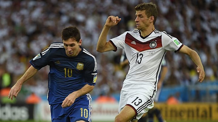Thomas Müller (right) defeated Lionel Messi in the 2014 FIFA World Cup final. Thomas Müller (right) defeated Lionel Messi in the 2014 FIFA World Cup final.