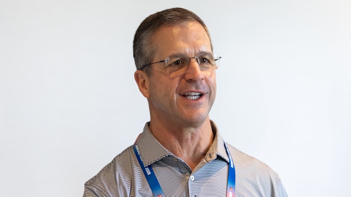 New York Giants head coach John Harbaugh