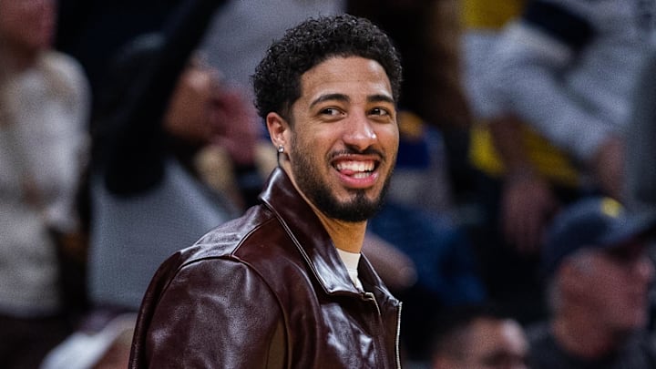 Feb 2, 2026; Indianapolis, Indiana, USA;  Indiana Pacers guard Tyrese Haliburton (0) in the second half against the Houston Rockets at Gainbridge Fieldhouse. Mandatory Credit: Trevor Ruszkowski-Imagn Images
