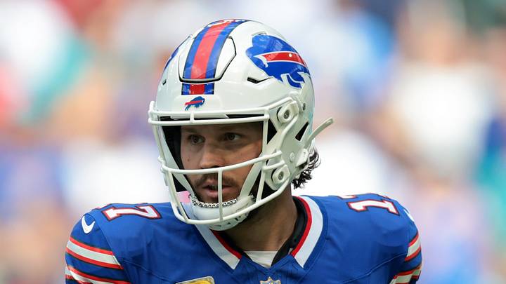 Nov 9, 2025; Miami Gardens, Florida, USA; Buffalo Bills quarterback Josh Allen (17) during the first half against the Miami Dolphins at Hard Rock Stadium. Mandatory Credit: Sam Navarro-Imagn Images