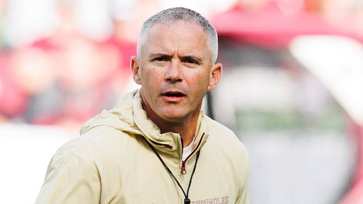 Aug 24, 2024; Dublin, IRL; Florida State University head coach Mike Norvell before the game against Georgia Tech at Aviva Stadium. Mandatory Credit: Tom Maher/INPHO via USA TODAY Sports Aug 24, 2024; Dublin, IRL; Florida State University head coach Mike Norvell before the game against Georgia Tech at Aviva Stadium. Mandatory Credit: Tom Maher/INPHO via USA TODAY Sports