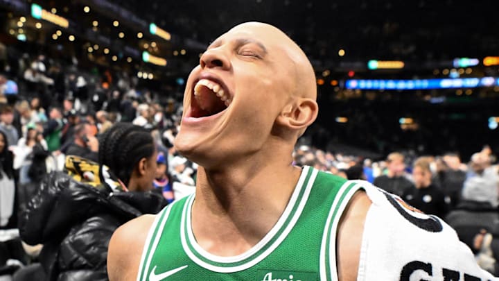 Dec 2, 2025; Boston, Massachusetts, USA; Boston Celtics guard Jordan Walsh (27) reacts while walking off of the court after a game against the New York Knicks at the TD Garden. Mandatory Credit: Brian Fluharty-Imagn Images Dec 2, 2025; Boston, Massachusetts, USA; Boston Celtics guard Jordan Walsh (27) reacts while walking off of the court after a game against the New York Knicks at the TD Garden. Mandatory Credit: Brian Fluharty-Imagn Images