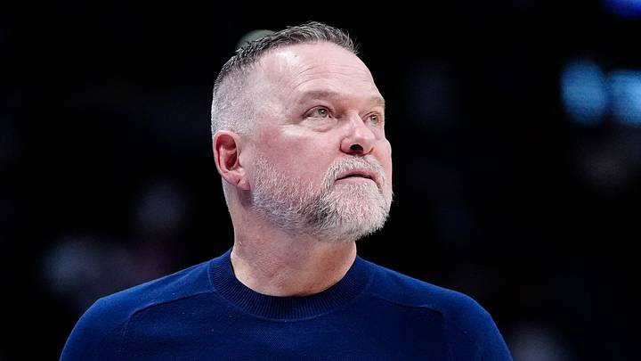 Mar 28, 2025; Denver, Colorado, USA; Denver Nuggets head coach Michael Malone during the second quarter against the Utah Jazz at Ball Arena. Mandatory Credit: Ron Chenoy-Imagn Images Mar 28, 2025; Denver, Colorado, USA; Denver Nuggets head coach Michael Malone during the second quarter against the Utah Jazz at Ball Arena. Mandatory Credit: Ron Chenoy-Imagn Images