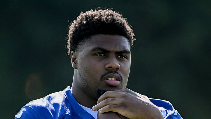 Indianapolis Colts linebacker CJ Allen participates in a drill