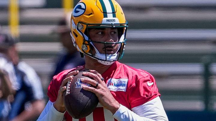 Green Bay Packers quarterback Jordan Love (10) runs through a drill during practice on Tuesday at OTAs. Green Bay Packers quarterback Jordan Love (10) runs through a drill during practice on Tuesday at OTAs.