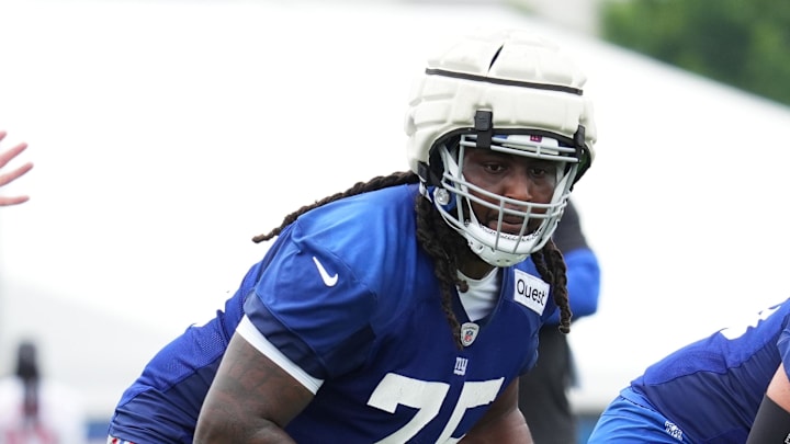 New York Giants offensive lineman Joshua Ezeudu 