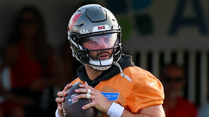 Jul 31, 2026; Tampa, FL, USA; Tampa Bay Buccaneers quarterback Baker Mayfield (6) and quarterback Jake Browning (5) participates in training camp at AdventHealth Training Center. Mandatory Credit: Nathan Ray Seebeck-Imagn Images Jul 31, 2026; Tampa, FL, USA; Tampa Bay Buccaneers quarterback Baker Mayfield (6) and quarterback Jake Browning (5) participates in training camp at AdventHealth Training Center. Mandatory Credit: Nathan Ray Seebeck-Imagn Images