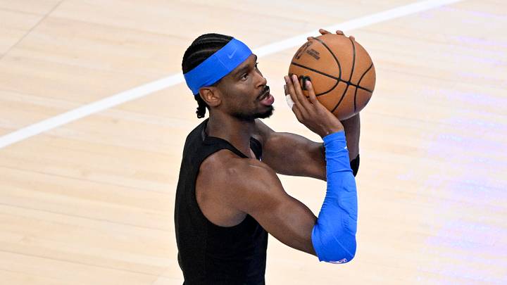 May 30, 2026; Oklahoma City, Oklahoma, USA; Oklahoma City Thunder guard Shai Gilgeous-Alexander (2) warms up before game seven against the San Antonio Spurs in the western conference finals for the 2026 NBA playoffs at Paycom Center. Mandatory Credit: Jerome Miron-Imagn Images May 30, 2026; Oklahoma City, Oklahoma, USA; Oklahoma City Thunder guard Shai Gilgeous-Alexander (2) warms up before game seven against the San Antonio Spurs in the western conference finals for the 2026 NBA playoffs at Paycom Center. Mandatory Credit: Jerome Miron-Imagn Images