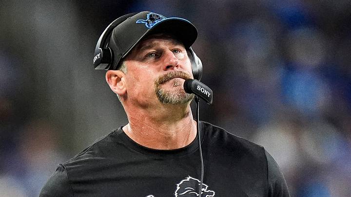 Detroit Lions head coach Dan Campbell watches a play against New York Jets at Ford Field Detroit Lions head coach Dan Campbell watches a play against New York Jets at Ford Field