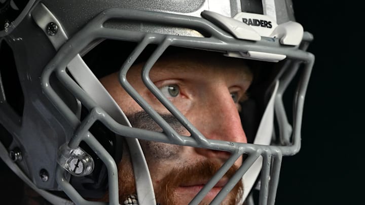 Dec 14, 2025; Philadelphia, Pennsylvania, USA; Las Vegas Raiders defensive end Maxx Crosby (98) in the tunnel against the Philadelphia Eagles at Lincoln Financial Field. Mandatory Credit: Eric Hartline-Imagn Images Dec 14, 2025; Philadelphia, Pennsylvania, USA; Las Vegas Raiders defensive end Maxx Crosby (98) in the tunnel against the Philadelphia Eagles at Lincoln Financial Field. Mandatory Credit: Eric Hartline-Imagn Images