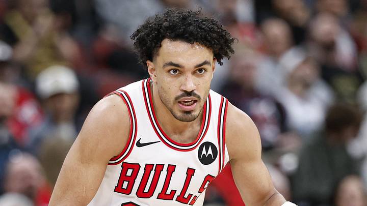 Feb 19, 2026; Chicago, Illinois, USA; Chicago Bulls guard Tre Jones (30) brings the ball up court against Toronto Raptors guard Jamal Shead (23) during the second half at United Center. Mandatory Credit: Kamil Krzaczynski-Imagn Images Feb 19, 2026; Chicago, Illinois, USA; Chicago Bulls guard Tre Jones (30) brings the ball up court against Toronto Raptors guard Jamal Shead (23) during the second half at United Center. Mandatory Credit: Kamil Krzaczynski-Imagn Images