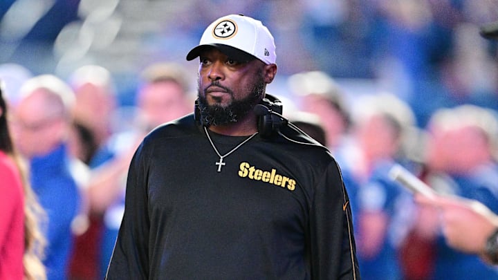 Sep 29, 2024; Indianapolis, Indiana, USA; Pittsburgh Steelers head coach Mike Tomlin walks on the sidelines before the game against the Indianapolis Colts at Lucas Oil Stadium. Mandatory Credit: Marc Lebryk-Imagn Images Sep 29, 2024; Indianapolis, Indiana, USA; Pittsburgh Steelers head coach Mike Tomlin walks on the sidelines before the game against the Indianapolis Colts at Lucas Oil Stadium. Mandatory Credit: Marc Lebryk-Imagn Images