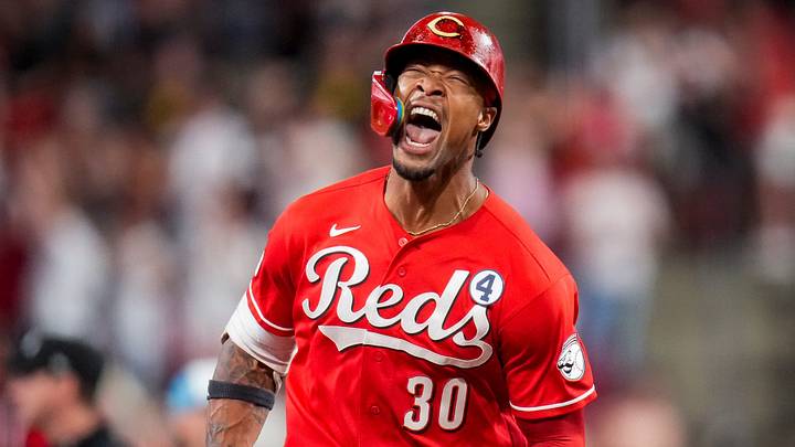 Cincinnati Reds right fielder Will Benson (30) celebrates