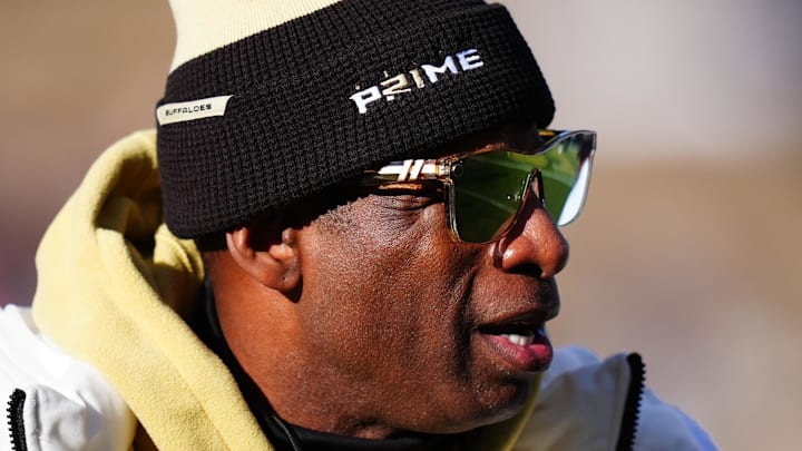 Nov 29, 2024; Boulder, Colorado, USA; Colorado Buffaloes head coach Deion Sanders before the game against the Oklahoma State Cowboys at Folsom Field.