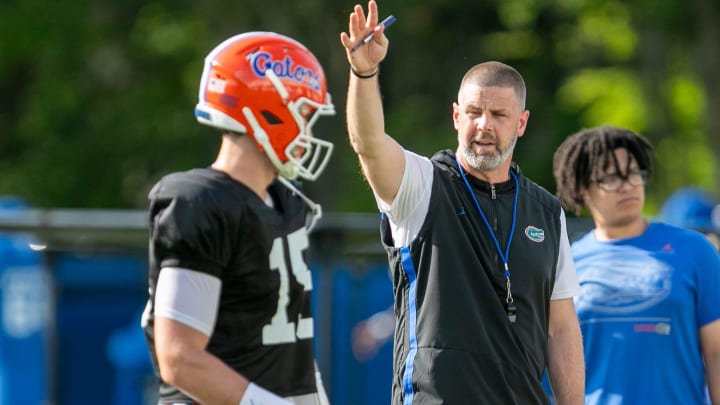 Florida Gators quarterback Graham Mertz had his best season last year, his first under Billy Napier. Florida Gators quarterback Graham Mertz had his best season last year, his first under Billy Napier.