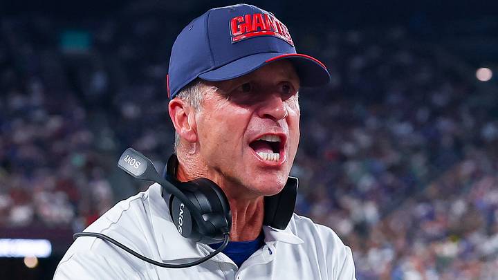 New York Giants head coach John Harbaugh. New York Giants head coach John Harbaugh.