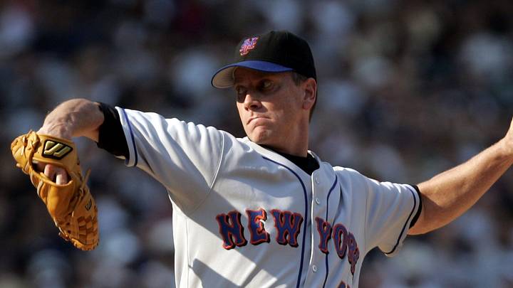 Mets pitcher Tom Glavine pitching against the Yankees in the second game of the subway series at Yankee Stadium June 26, 2005. The Mets defeated the Yankees 10 - 3.