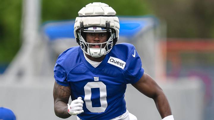 May 9, 2026; East Rutherford, NJ, USA; New York Giants wide receiver Malachi Fields (0) participates in a drill during rookie minicamp at Quest Diagnostics Training Center. Mandatory Credit: John Jones-Imagn Images May 9, 2026; East Rutherford, NJ, USA; New York Giants wide receiver Malachi Fields (0) participates in a drill during rookie minicamp at Quest Diagnostics Training Center. Mandatory Credit: John Jones-Imagn Images