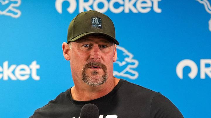 Aug 3, 2026; Allen Park, MI, USA; Detroit Lions head coach Dan Campbell addresses the media prior to Detroit Lions training camp. Mandatory Credit: Paul Barnick-Imagn Images Aug 3, 2026; Allen Park, MI, USA; Detroit Lions head coach Dan Campbell addresses the media prior to Detroit Lions training camp. Mandatory Credit: Paul Barnick-Imagn Images