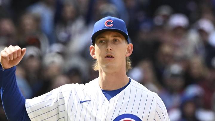 May 2, 2026; Chicago, Illinois, USA; Chicago Cubs pitcher Ben Brown (32) pumps his arm after the game against the Arizona Diamondbacks at Wrigley Field. Mandatory Credit: Matt Marton-Imagn Images May 2, 2026; Chicago, Illinois, USA; Chicago Cubs pitcher Ben Brown (32) pumps his arm after the game against the Arizona Diamondbacks at Wrigley Field. Mandatory Credit: Matt Marton-Imagn Images