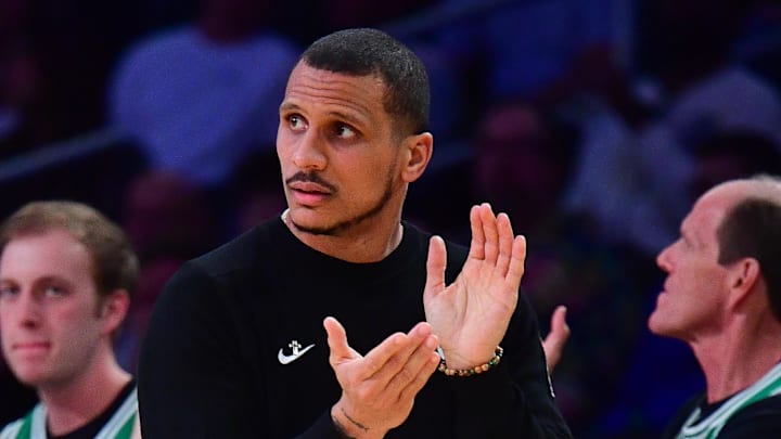 Feb 22, 2026; Los Angeles, California, USA; Boston Celtics head coach Joe Mazzulla watches game action against the Los Angeles Lakers during the second half at Crypto.com Arena. Mandatory Credit: Gary A. Vasquez-Imagn Images Feb 22, 2026; Los Angeles, California, USA; Boston Celtics head coach Joe Mazzulla watches game action against the Los Angeles Lakers during the second half at Crypto.com Arena. Mandatory Credit: Gary A. Vasquez-Imagn Images