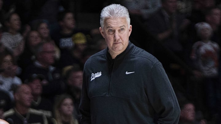 Purdue head coach Matt Painter walks down the sideline Purdue head coach Matt Painter walks down the sideline