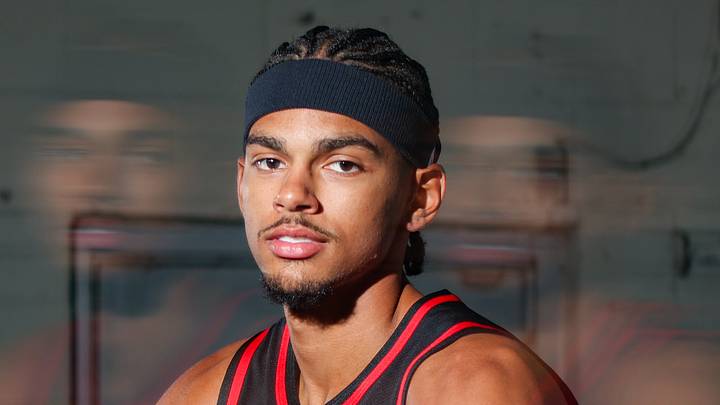 Atlanta Hawks forward Asa Newell (14) poses for a photo at media day on September 28, 2026.
