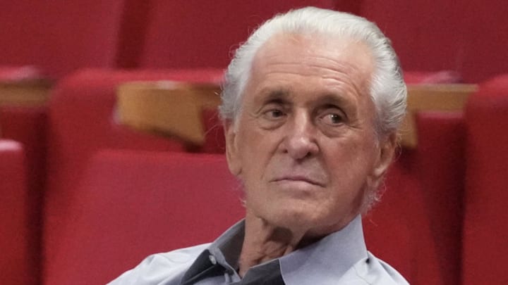 Dec 6, 2021; Miami, Florida, USA; Miami Heat president Pat Riley sits in the arena prior to the game between the Miami Heat and the Memphis Grizzlies at FTX Arena. Mandatory Credit: Jasen Vinlove-Imagn Images Dec 6, 2021; Miami, Florida, USA; Miami Heat president Pat Riley sits in the arena prior to the game between the Miami Heat and the Memphis Grizzlies at FTX Arena. Mandatory Credit: Jasen Vinlove-Imagn Images