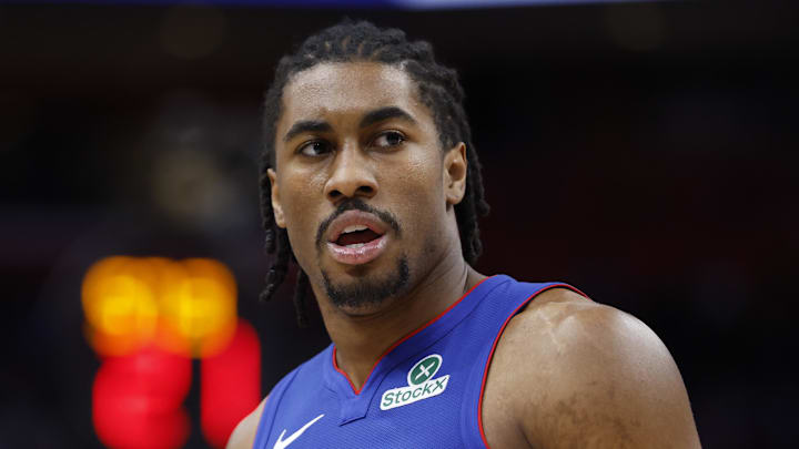 Dec 6, 2025; Detroit, Michigan, USA; Detroit Pistons guard Jaden Ivey (23) reacts in the first half against the Milwaukee Bucks at Little Caesars Arena. Mandatory Credit: Rick Osentoski-Imagn Images Dec 6, 2025; Detroit, Michigan, USA; Detroit Pistons guard Jaden Ivey (23) reacts in the first half against the Milwaukee Bucks at Little Caesars Arena. Mandatory Credit: Rick Osentoski-Imagn Images