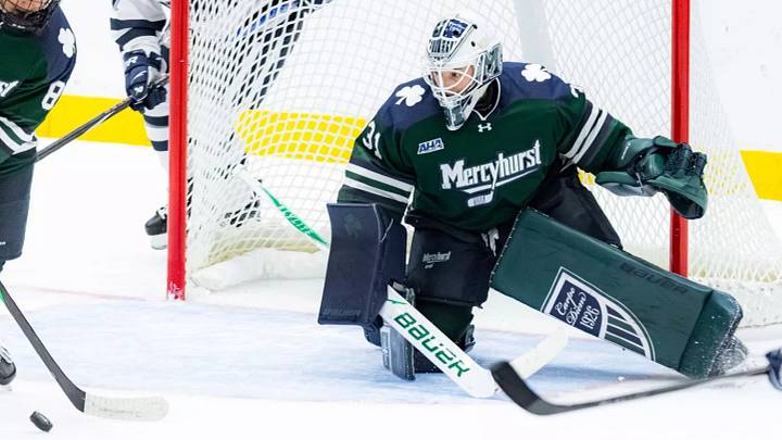 Goaltender Magdalena Luggin, who is in her third year at Mercyhurst, hails from Vienna, Austria. Goaltender Magdalena Luggin, who is in her third year at Mercyhurst, hails from Vienna, Austria.