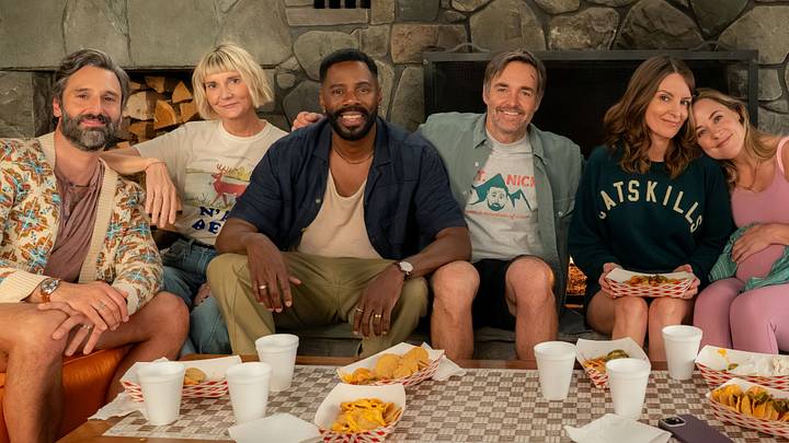THE FOUR SEASONS, SEASON 2. (L to R) Marco Calvani as Claude, Kerri Kenney-Silver as Anne, Colman Domingo as Danny, Will Forte as Jack, Tina Fey as Kate, and Erika Henningsen as Ginny behind the scenes of Episode 202 of The Four Seasons, Season 2 THE FOUR SEASONS, SEASON 2. (L to R) Marco Calvani as Claude, Kerri Kenney-Silver as Anne, Colman Domingo as Danny, Will Forte as Jack, Tina Fey as Kate, and Erika Henningsen as Ginny behind the scenes of Episode 202 of The Four Seasons, Season 2