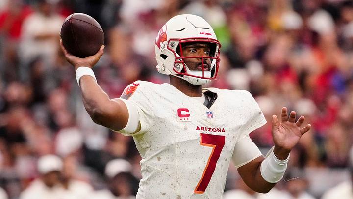 Arizona Cardinals quarterback Jacoby Brissett (7) throws a pass against the Seattle Seahawks during a game at State Farm Stadium in Glendale, Ariz. on Sept. 20, 2026.