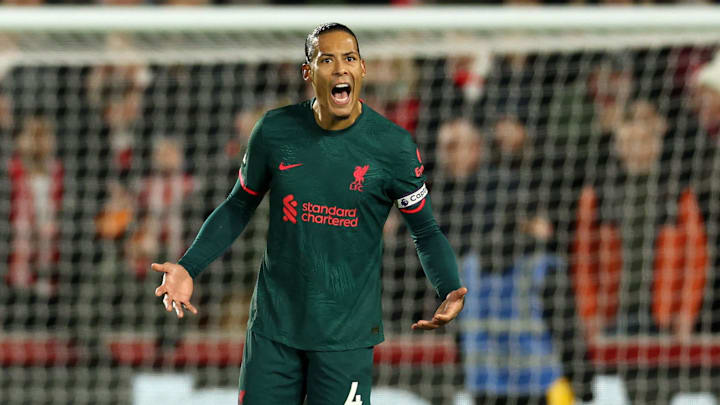 Virgil van Dijk had to come off after 45 minutes against Brentford