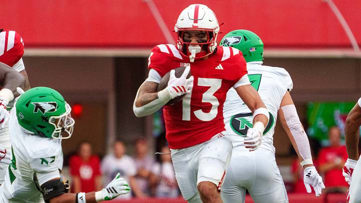 Nebraska running back Mekhi Nelson carries the ball against North Dakota. Nebraska running back Mekhi Nelson carries the ball against North Dakota.