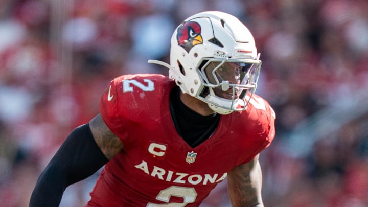 September 21, 2025; Santa Clara, California, USA; Arizona Cardinals linebacker Mack Wilson (2) during the fourth quarter against the San Francisco 49ers at Levi's Stadium. Mandatory Credit: Kyle Terada-Imagn Images