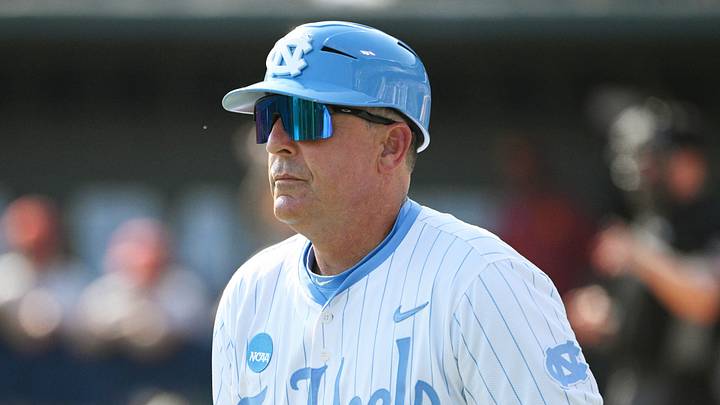 June 7, 2026; Chapel Hill, NC, USA; North Carolina Tar Heels head coach Scott Forbes during the ninth inning against the USC Trojans at Boshamer Stadium. Mandatory Credit: Zachary Taft-Imagn Images June 7, 2026; Chapel Hill, NC, USA; North Carolina Tar Heels head coach Scott Forbes during the ninth inning against the USC Trojans at Boshamer Stadium. Mandatory Credit: Zachary Taft-Imagn Images