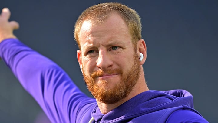 Former Washington Commanders quarterback Carson Wentz 