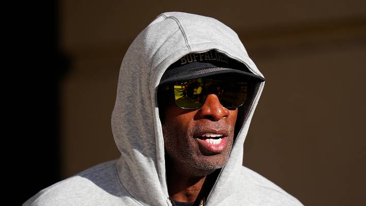 Oct 3, 2026; Boulder, Colorado, USA;  Colorado Buffaloes head coach Deion Sanders before the game against the Texas Tech Red Raiders at Folsom Field.  Mandatory Credit: Ron Chenoy-Imagn Images