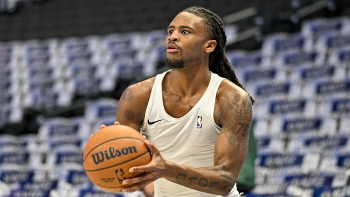 May 13, 2024; Dallas, Texas, USA; Oklahoma City Thunder guard Cason Wallace (22) warms up before the game between the Dallas Mavericks and the Oklahoma City Thunder in game four of the second round for the 2024 NBA playoffs at American Airlines Center. Mandatory Credit: Jerome Miron-Imagn Images May 13, 2024; Dallas, Texas, USA; Oklahoma City Thunder guard Cason Wallace (22) warms up before the game between the Dallas Mavericks and the Oklahoma City Thunder in game four of the second round for the 2024 NBA playoffs at American Airlines Center. Mandatory Credit: Jerome Miron-Imagn Images
