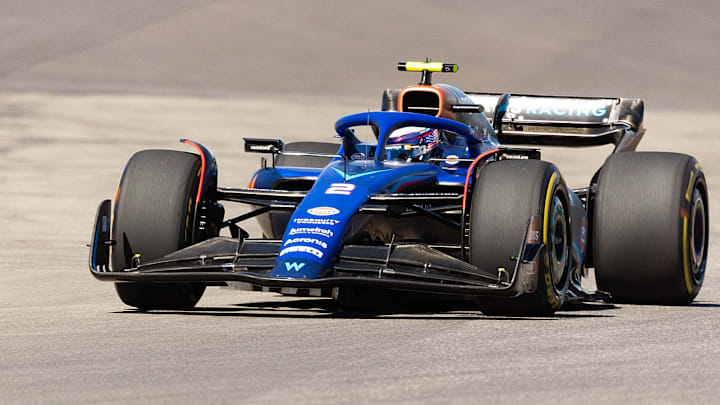 Oct 20, 2023; Austin, Texas, USA;  Logan Sargeant of Williams Racing during qualifying for the