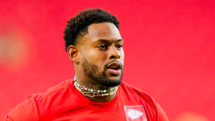 Kansas City Chiefs wide receiver JuJu Smith-Schuster (9) warms up prior to a game Kansas City Chiefs wide receiver JuJu Smith-Schuster (9) warms up prior to a game
