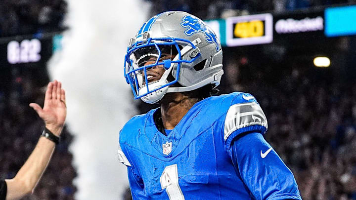 Detroit Lions wide receiver Jameson Williams (1). Detroit Lions wide receiver Jameson Williams (1).