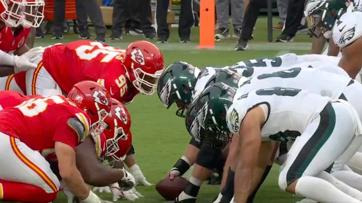 The Philadelphia Eagles appeared to be jumping the snap when they ran the tush push against the Kansas City Chiefs.