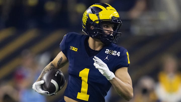 Jan 8, 2024; Houston, TX, USA; Michigan Wolverines wide receiver Roman Wilson (1) against the Jan 8, 2024; Houston, TX, USA; Michigan Wolverines wide receiver Roman Wilson (1) against the