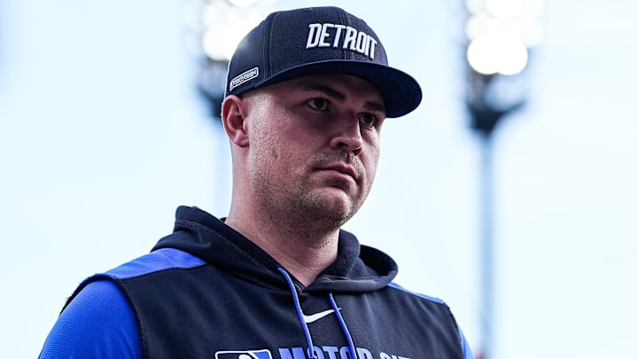 Detroit Tigers pitcher Tarik Skubal (29) walks into the dugout before the game against the Kansas City Royals at Comerica Park in Detroit on Friday, August 22, 2025.