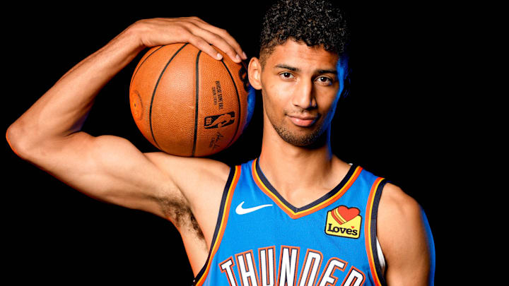 Malevy Leons is pictured during the Thunder media day at the Paycom Center in Oklahoma City, on Monday, Sept. 30, 2024. Malevy Leons is pictured during the Thunder media day at the Paycom Center in Oklahoma City, on Monday, Sept. 30, 2024.