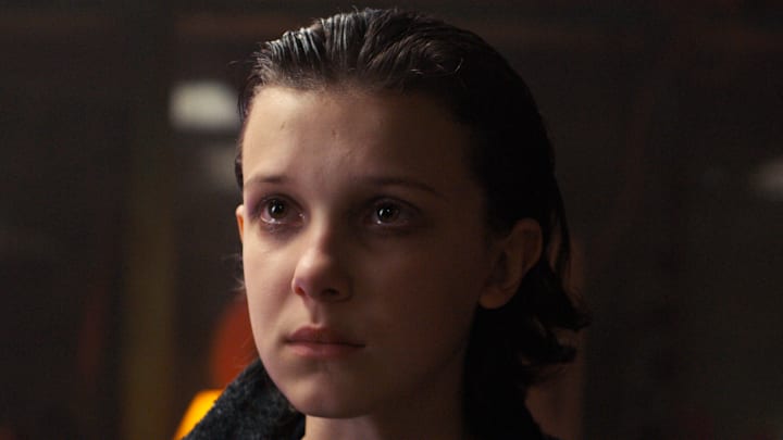 Eleven (Millie Bobby Brown) in Stranger Things 2. Eleven (Millie Bobby Brown) in Stranger Things 2.